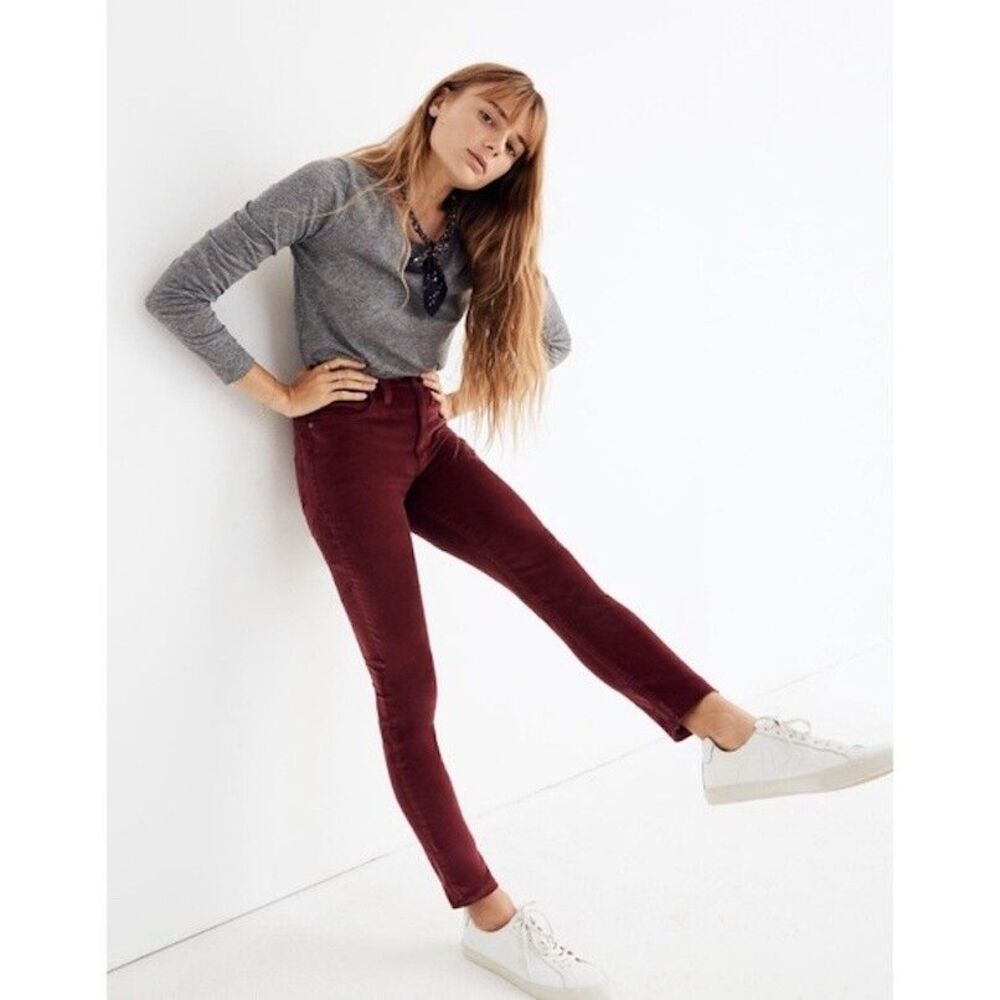 Madewell High Rise Velvet Skinny Jeans